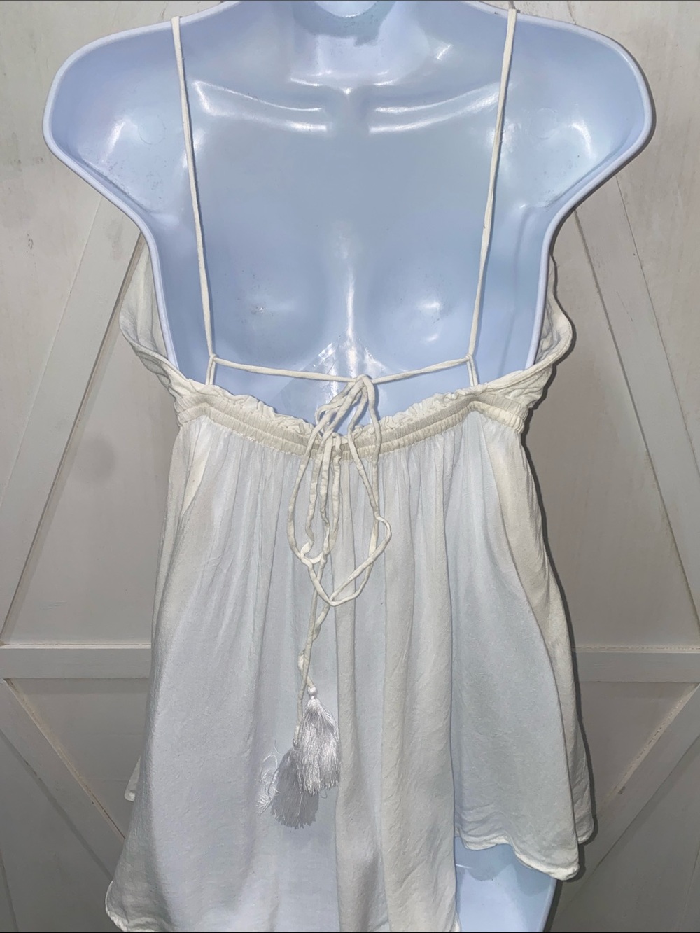 Indah Cowl-Neck White High-Low Sundress - Picture 10 of 11